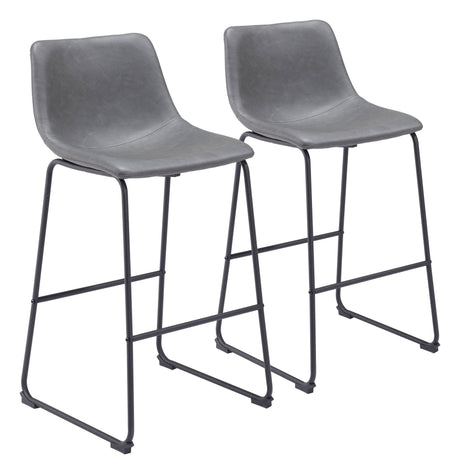 Smart Charcoal Barstool (Set of 2) by Zuomod at Eve Furniture