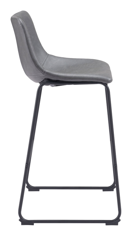 Smart Charcoal Barstool (Set of 2) by Zuomod at Eve Furniture