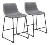 Smart Charcoal Counter Stool (Set of 2) by Zuomod at Eve Furniture