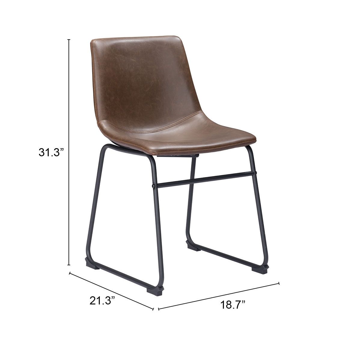 Smart Dining Chair Vintage Espresso by Zuomod at Eve Furniture