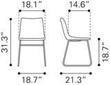 Smart Dining Chair Vintage Espresso by Zuomod at Eve Furniture