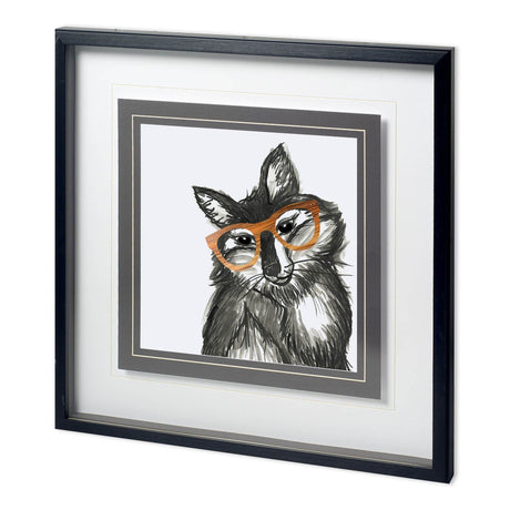 Smart & Foxy by Bella Dos Santos a Hand Embellished Textured Framed Art Print Matted under Glass by Mercana at Eve Furniture