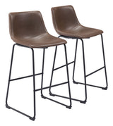 Smart Vintage Espresso Barstool (Set of 2) by Zuomod at Eve Furniture