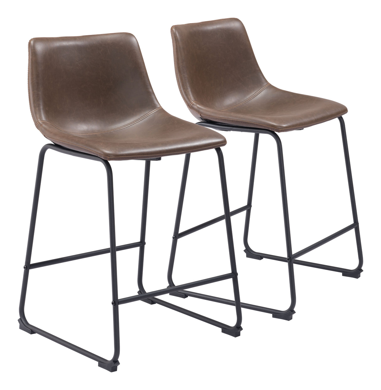 Smart Vintage Espresso Counter Stool (Set of 2) by Zuomod at Eve Furniture