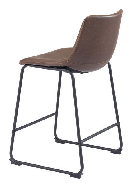 Smart Vintage Espresso Counter Stool (Set of 2) by Zuomod at Eve Furniture