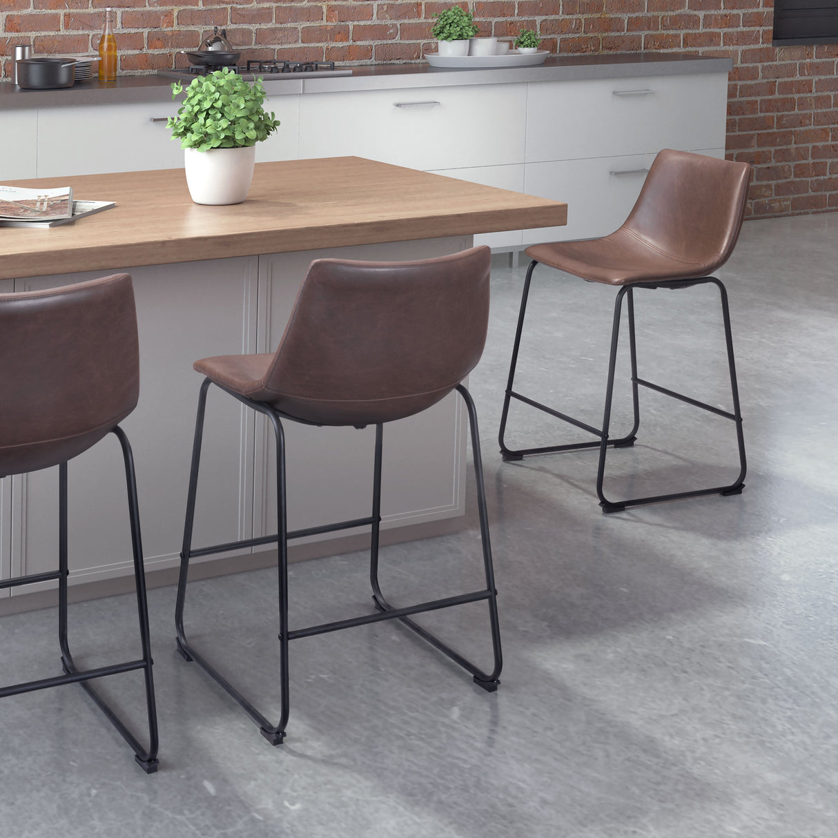 Smart Vintage Espresso Counter Stool (Set of 2) by Zuomod at Eve Furniture
