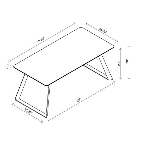Smith Black and Gunmetal Rectangle Ceramic Top Dining Table by Coaster at Eve Furniture