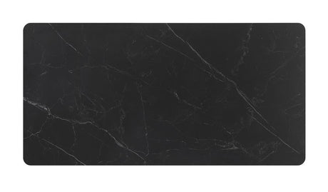 Smith Black and Gunmetal Rectangle Ceramic Top Dining Table by Coaster at Eve Furniture