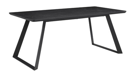 Smith Black and Gunmetal Rectangle Ceramic Top Dining Table by Coaster at Eve Furniture