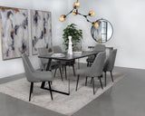 Smith Black/Gunmetal Rectangle Ceramic Top Dining Table