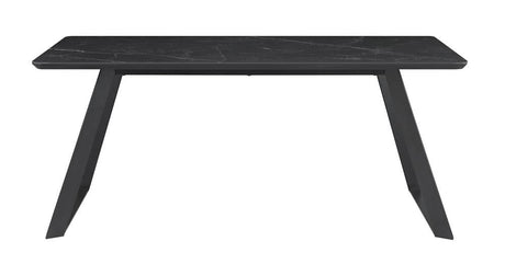 Smith Black/Gunmetal Rectangle Ceramic Top Dining Table