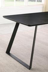 Smith Black/Gunmetal Rectangle Ceramic Top Dining Table