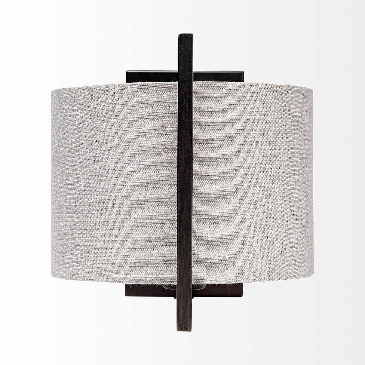 Smithe I Black Toned Metal Cream Lampshade Wall Sconce by Mercana at Eve Furniture