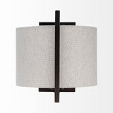 Smithe I Black Toned Metal Cream Lampshade Wall Sconce by Mercana at Eve Furniture
