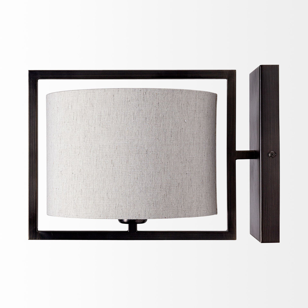Smithe I Black Toned Metal Cream Lampshade Wall Sconce by Mercana at Eve Furniture