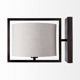 Smithe I Black Toned Metal Cream Lampshade Wall Sconce by Mercana at Eve Furniture