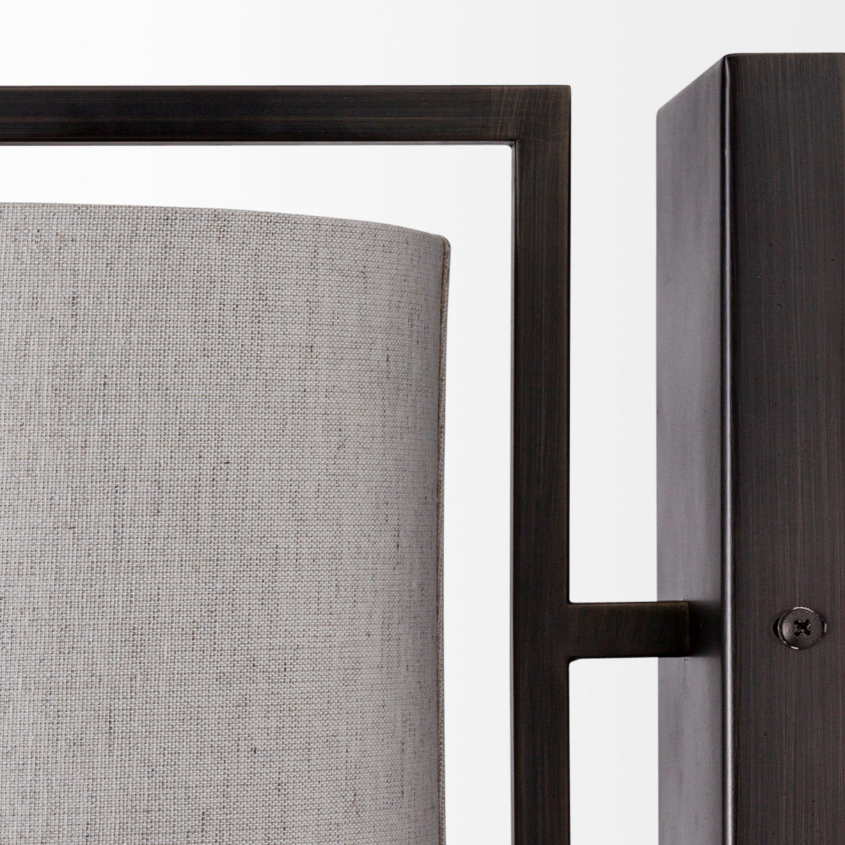 Smithe I Black Toned Metal Cream Lampshade Wall Sconce by Mercana at Eve Furniture