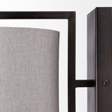 Smithe I Black Toned Metal Cream Lampshade Wall Sconce by Mercana at Eve Furniture