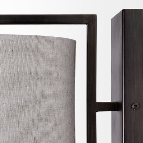 Smithe I Black Toned Metal Cream Lampshade Wall Sconce by Mercana at Eve Furniture