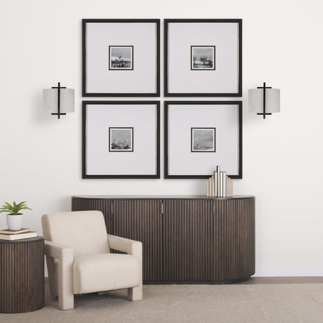 Smithe I Black Toned Metal Cream Lampshade Wall Sconce by Mercana at Eve Furniture
