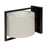 Smithe I Black Toned Metal Cream Lampshade Wall Sconce by Mercana at Eve Furniture