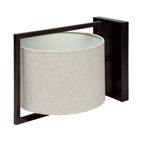 Smithe I Black Toned Metal Cream Lampshade Wall Sconce by Mercana at Eve Furniture