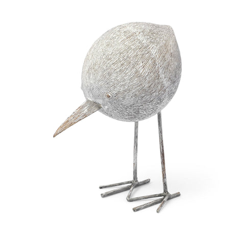 Snipe II Off-White Resin Bird Ornament W/ Metal Feet by Mercana at Eve Furniture