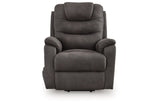 Snowfield Gunmetal Power Lift Recliner by Ashley at Eve Furniture