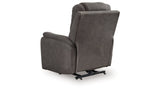Snowfield Gunmetal Power Lift Recliner by Ashley at Eve Furniture
