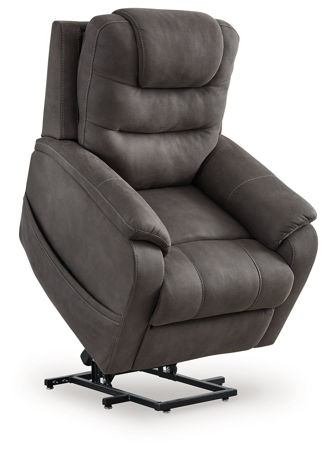 Snowfield Gunmetal Power Lift Recliner by Ashley at Eve Furniture