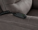 Snowfield Gunmetal Power Lift Recliner by Ashley at Eve Furniture