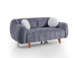 Snowy 3-pieces (Sofa & Loveseat & Swivel Chair) Livingroom Set Anthracite by Furnia at Eve Furniture