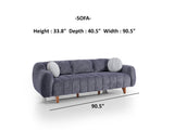 Snowy 3-pieces (Sofa & Loveseat & Swivel Chair) Livingroom Set Anthracite by Furnia at Eve Furniture