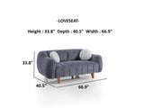 Snowy 3-pieces (Sofa & Loveseat & Swivel Chair) Livingroom Set Anthracite by Furnia at Eve Furniture