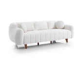 Snowy 3-pieces (Sofa & Loveseat & Swivel Chair) Livingroom Set in Cream by Furnia at Eve Furniture