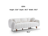 Snowy 3-pieces (Sofa & Loveseat & Swivel Chair) Livingroom Set in Cream by Furnia at Eve Furniture