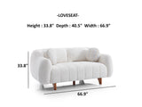 Snowy 3-pieces (Sofa & Loveseat & Swivel Chair) Livingroom Set in Cream by Furnia at Eve Furniture