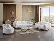 Snowy 3-pieces (Sofa & Loveseat & Swivel Chair) Livingroom Set in Cream