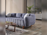 Snowy Anthracite Stationary Loveseat by Furnia at Eve Furniture