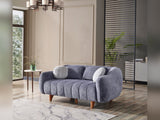 Snowy Anthracite Stationary Loveseat by Furnia at Eve Furniture