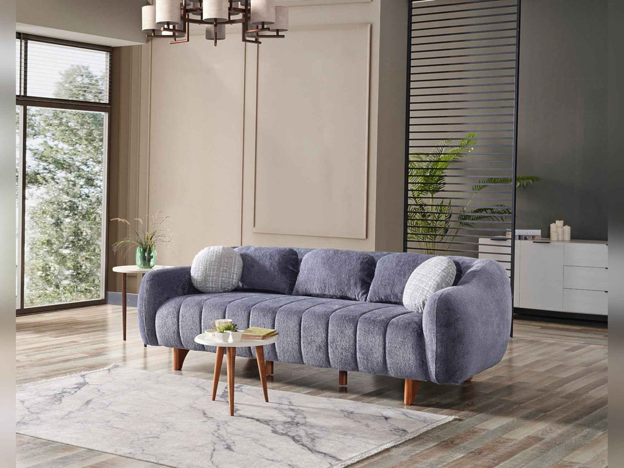 Snowy Anthracite Stationary Sofa by Furnia at Eve Furniture