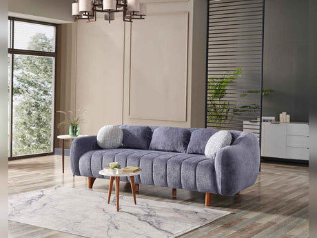 Snowy Anthracite Stationary Sofa by Furnia at Eve Furniture
