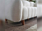Snowy Cream Stationary Loveseat by Furnia at Eve Furniture