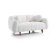 Snowy Cream Stationary Loveseat by Furnia at Eve Furniture