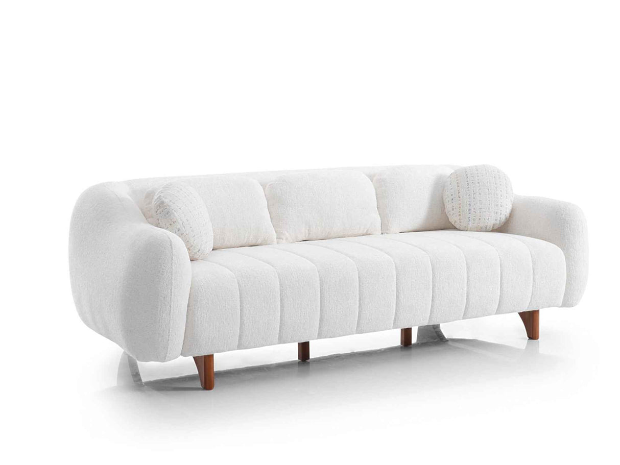 Snowy Cream Stationary Sofa by Furnia at Eve Furniture