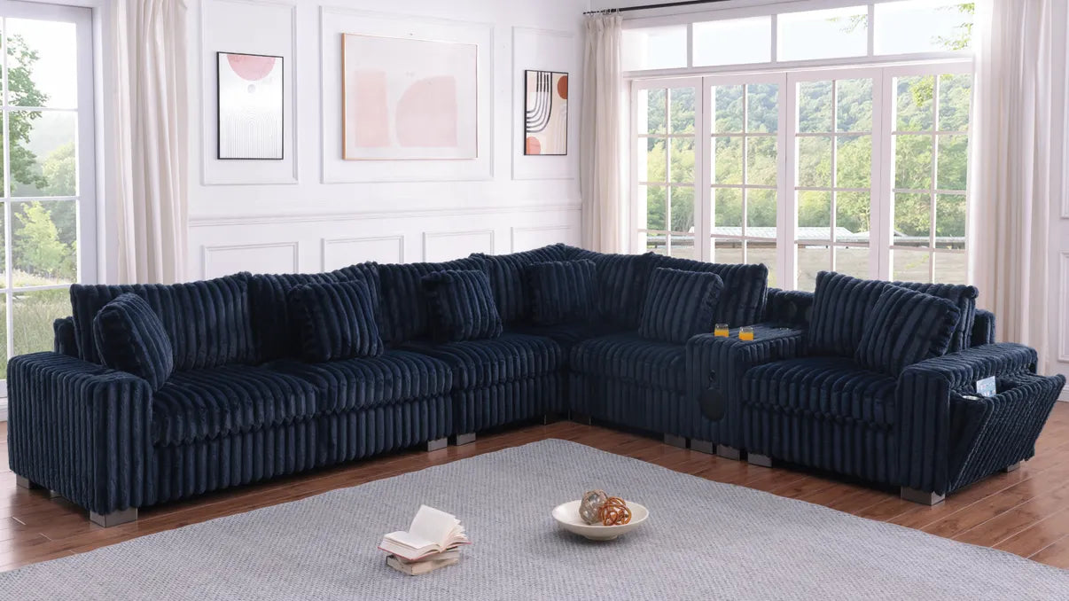 Snuggle Station Blue Sectional by New Era Innovations at Eve Furniture