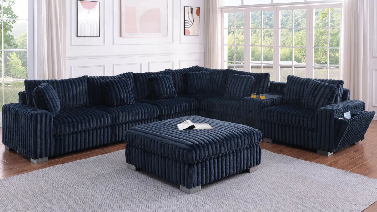 Snuggle Station Blue Sectional by New Era Innovations at Eve Furniture