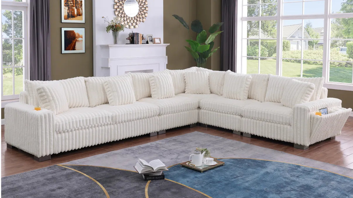 Snuggle Station Cream Sectional by New Era Innovations at Eve Furniture