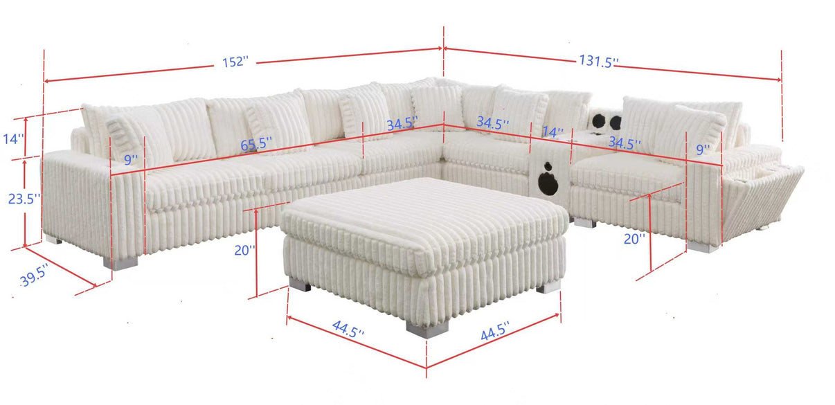 Snuggle Station Cream Sectional by New Era Innovations at Eve Furniture