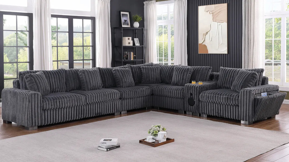 Snuggle Station Grey Sectional by New Era Innovations at Eve Furniture